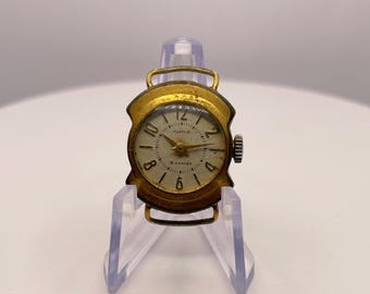 Vintage Lira Ladies Mechanical Watch, Gold-Tone 16 Jewels, USSR Parts or Repair