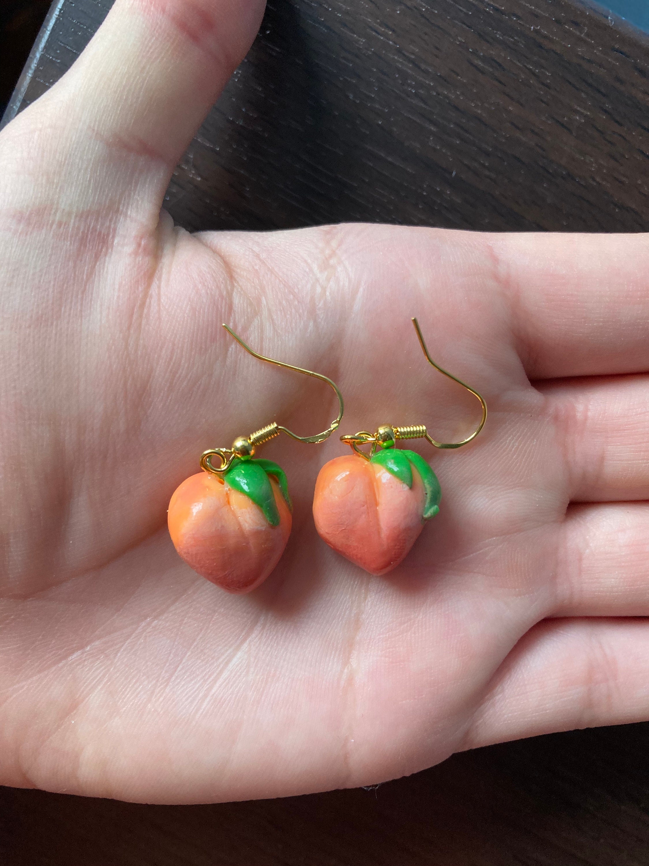Just Peachy Polymer Clay Peach Earrings Etsy