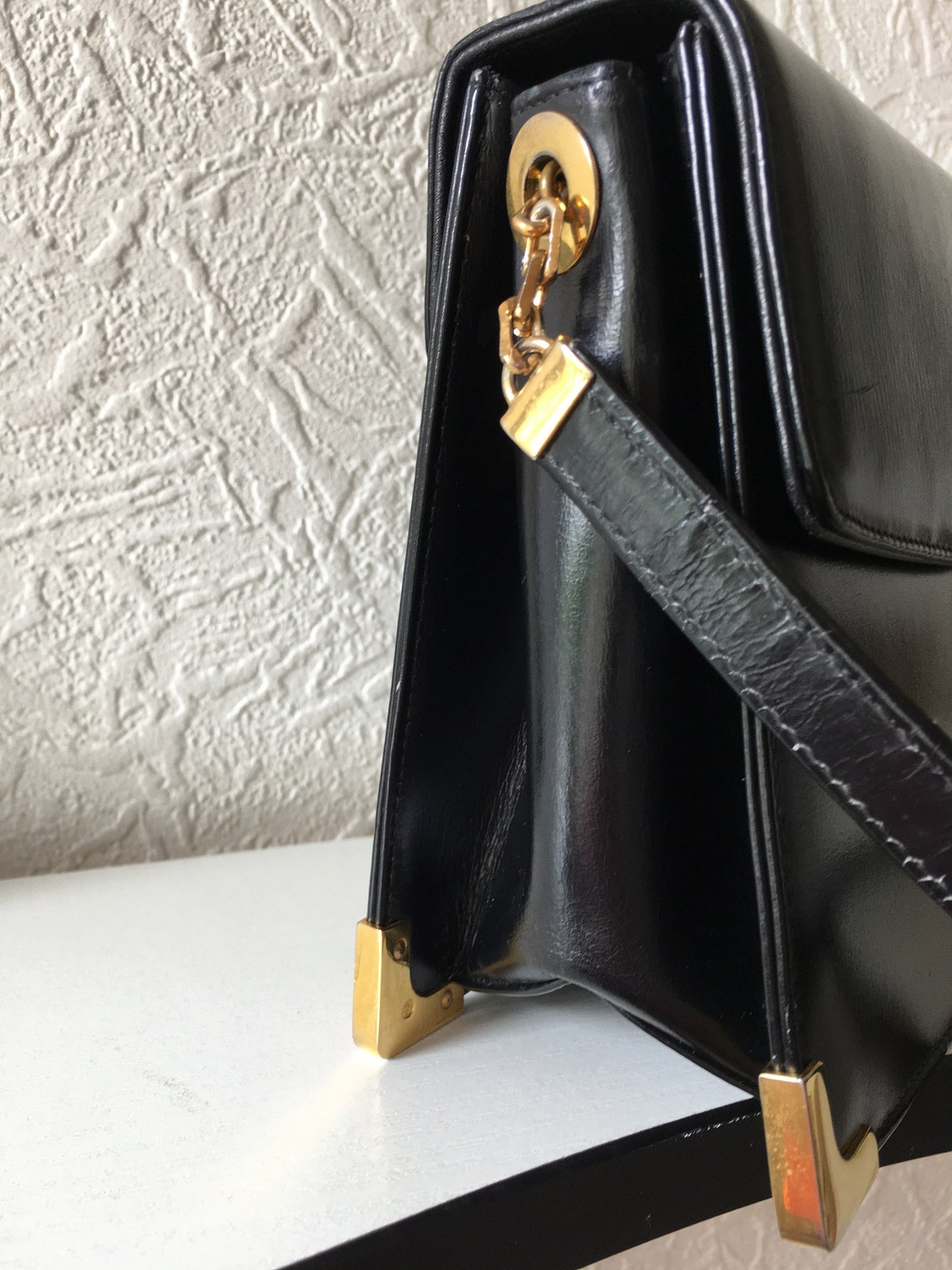 Christian Dior Rare Vintage 1970s Black Leather Shoulder Bag | Etsy