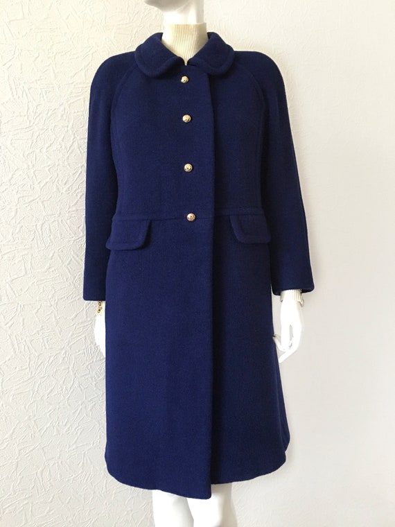 Vintage 1970S Valentino Blue Wool Coat, Valentino
