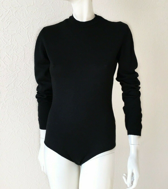 Jean Paul Gaultier vintage black wool bodysuit - J