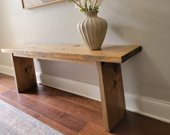 Wooden entryway bench / end of bed bench / window bench / plant bench / dining table seating