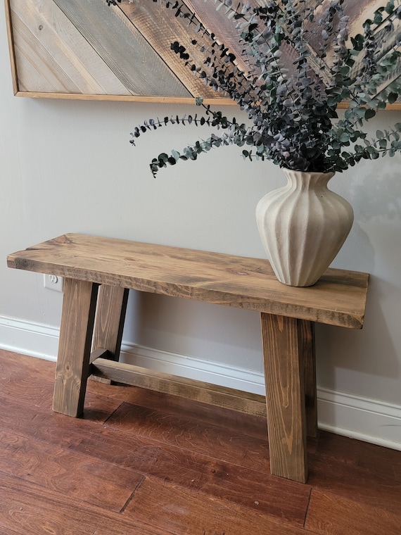 Solid wood clearance entryway bench
