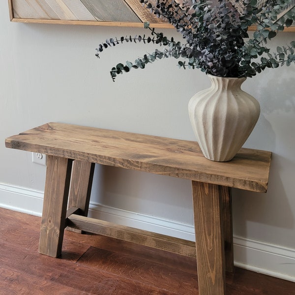 Solid wood entryway bench / end of bed bench / window bench / plant bench