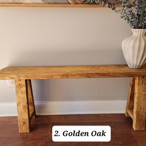 Solid wood rustic entryway bench / end of bed bench / window bench / plant bench image 7