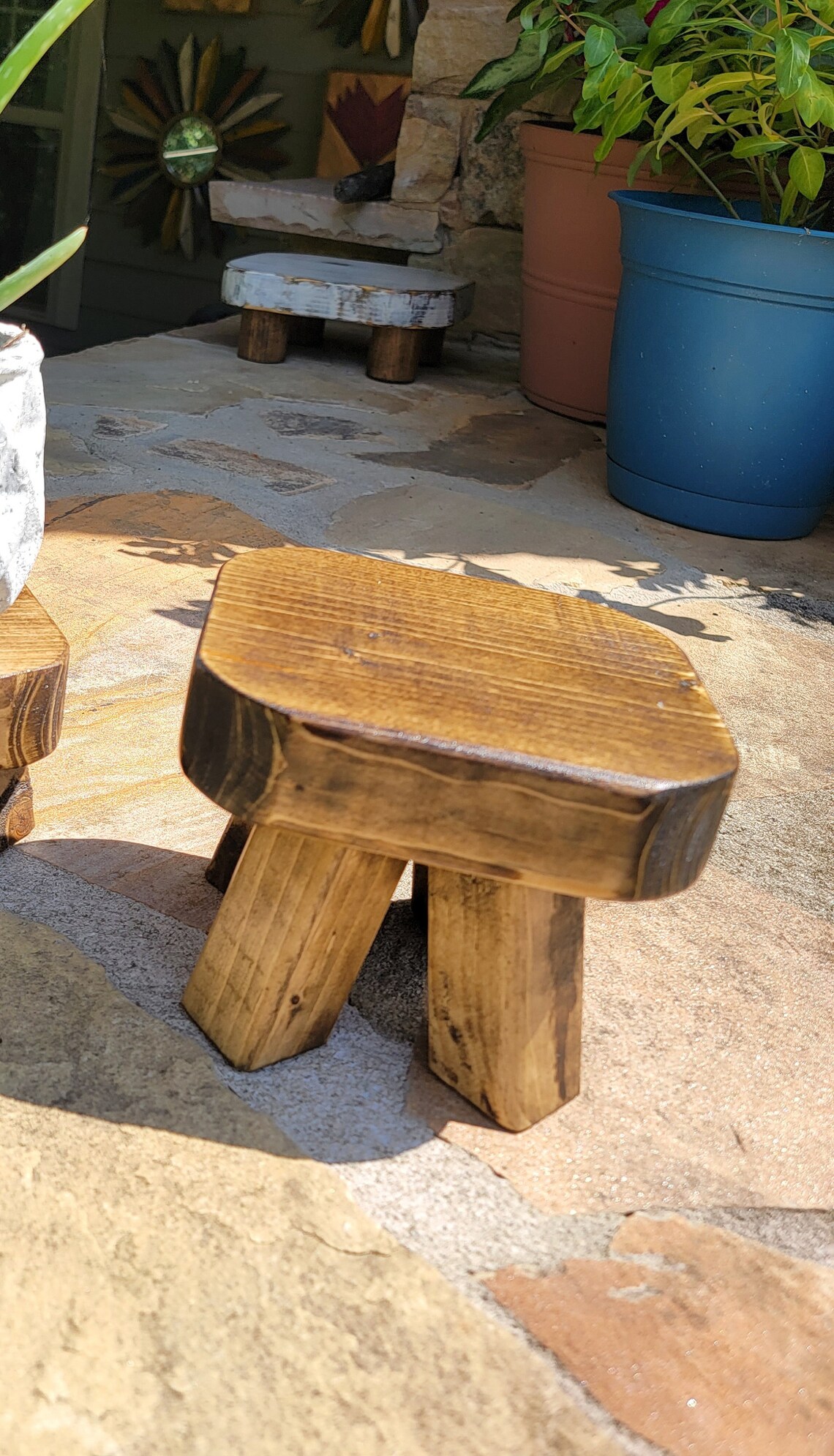 Solid Wood Rustic Plant Stand / Riser / Farmhouse Decor 5in Etsy