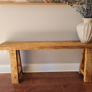 Solid Wood Rustic Entryway Bench / End of Bed Bench / Window - Etsy