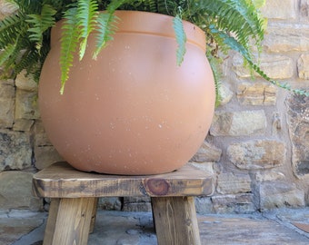 Short and Stocky but Mighty. Solid wood Plant Stool