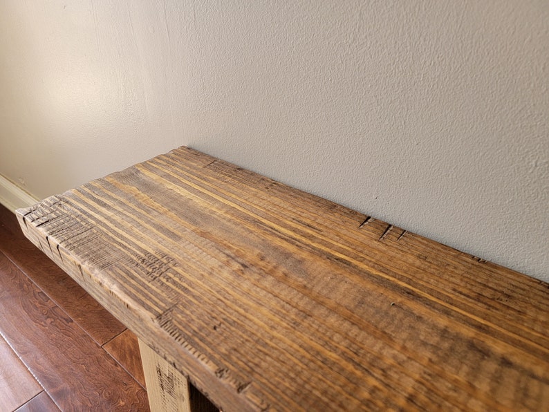 Solid Wood Rustic Entryway Bench / End of Bed Bench / Window Etsy