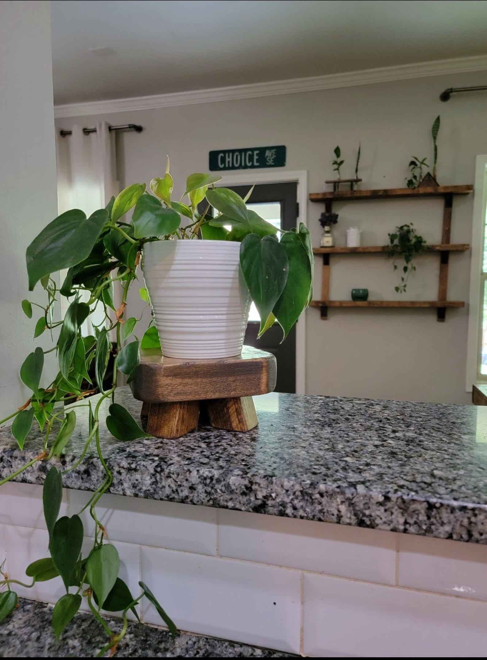 Solid Wood Rustic Plant Stand / Riser / Farmhouse Decor 5in - Etsy