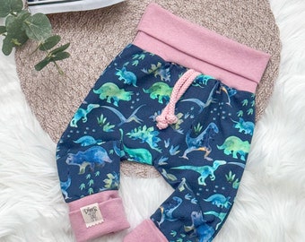 Pumphose Baby, Dino Hose, Mitwachshose, Kinderhose, Schlupfhose, Hosen Jungs, Hosen Mädchen, Kindermode // 3sew1kids