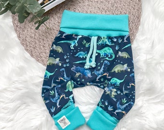 Pumphose Baby, Dino Hose, Mitwachshose, Kinderhose, Schlupfhose, Hosen Jungs, Hosen Mädchen, Kindermode // 3sew1kids