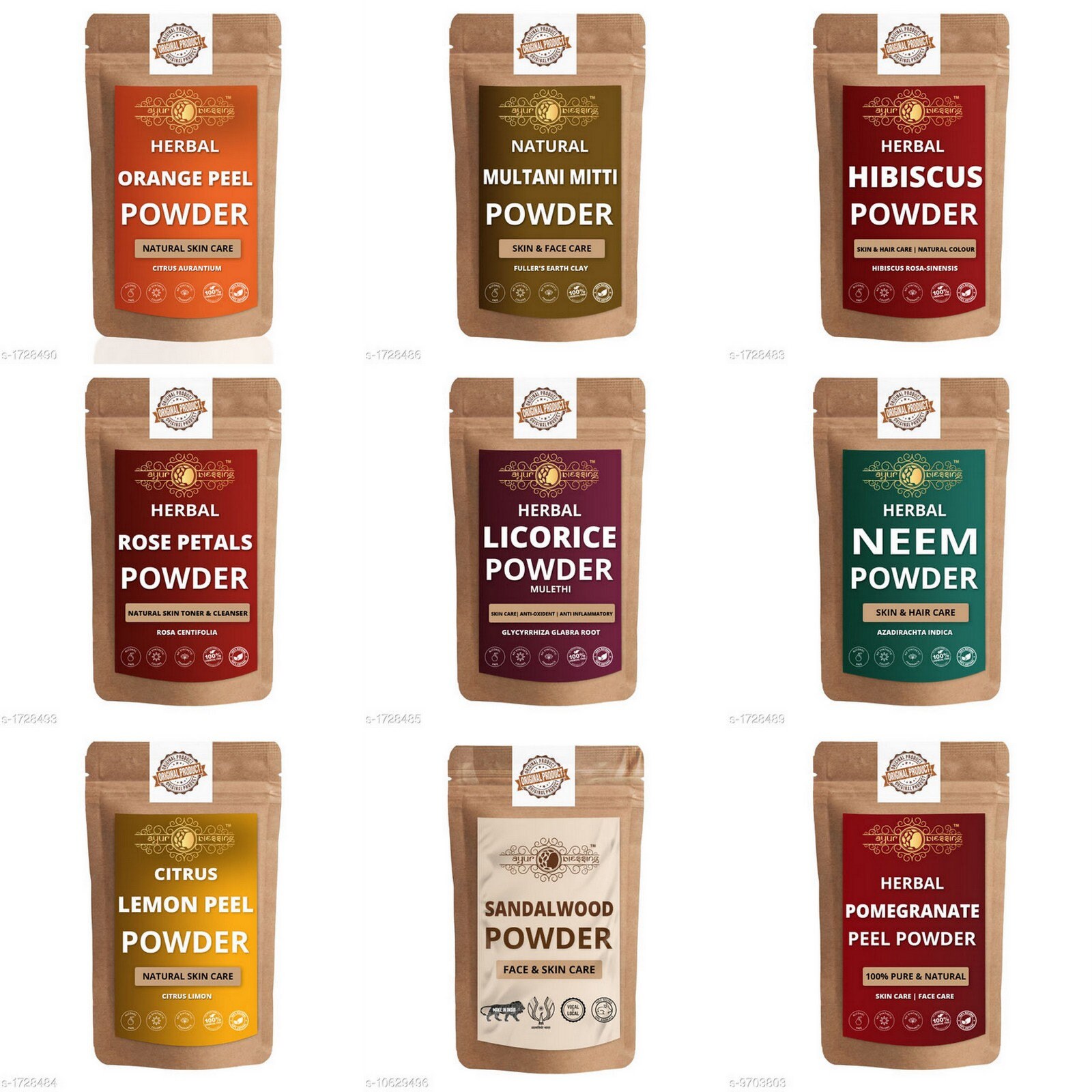 HERBAL Natural Skin Face Care powder Pack Orange Lemon Etsy