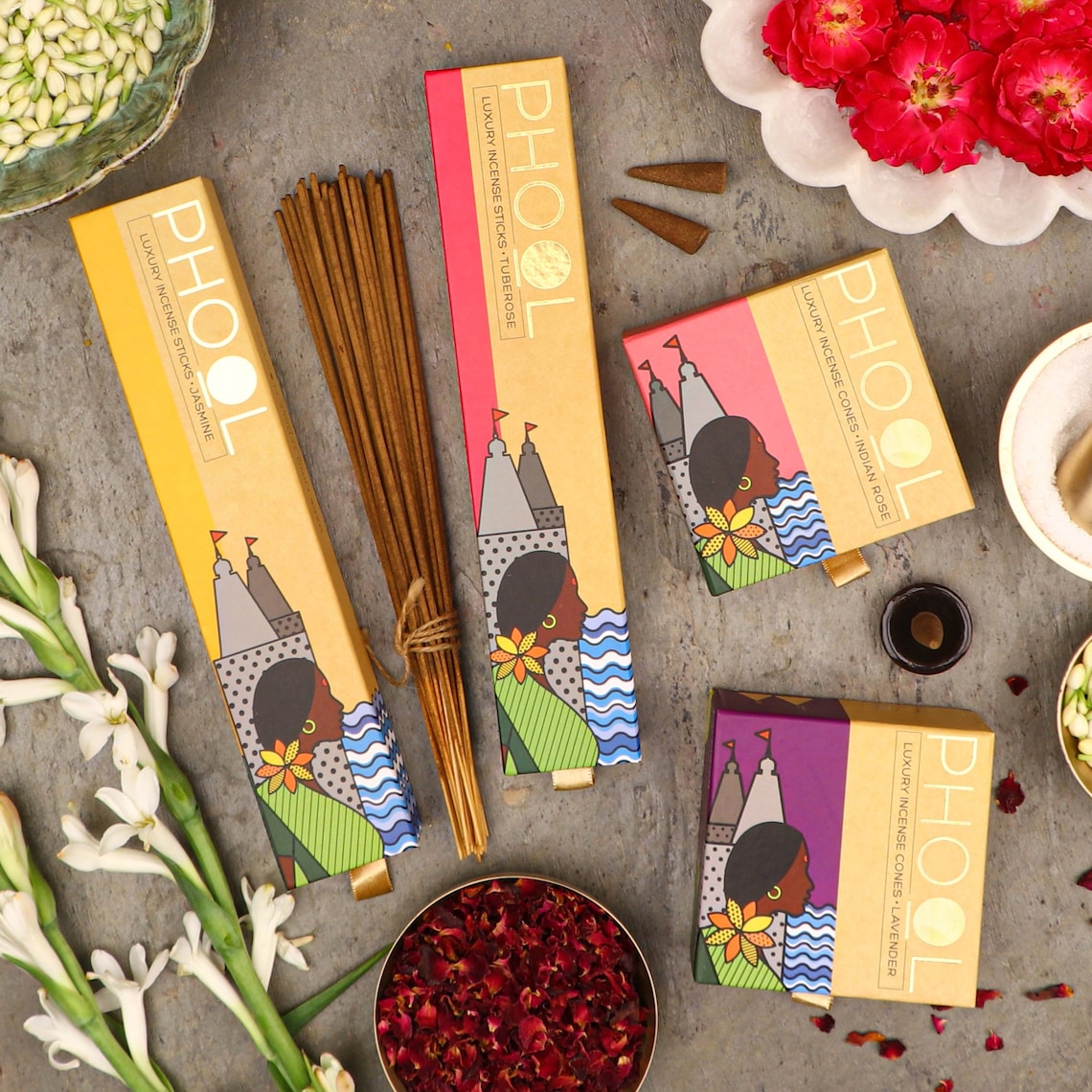 PHOOL PREMIUM Incense Agarbatti Sticks and Cone GIFT Box with Etsy