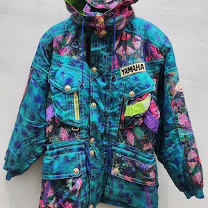 Vintage Yamaha Ski Racing Team Colorful Hoodie Jacket Size L