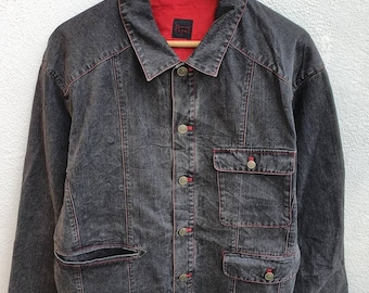 Chaqueta vaquera japonesa bordada estilo años 90 Y2K de Papas