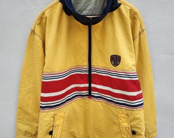 Chaqueta cortavientos con capucha estilo anorak y diseño de rayas de rugby de VTG Rugs 15