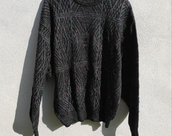 Suéteres de punto de cocodrilo vintage de los años 90, talla L