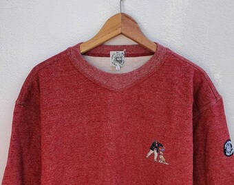 Suéter Lupo Di Mare bordado vintage, parche de arte Sina Cova (tamaño L)