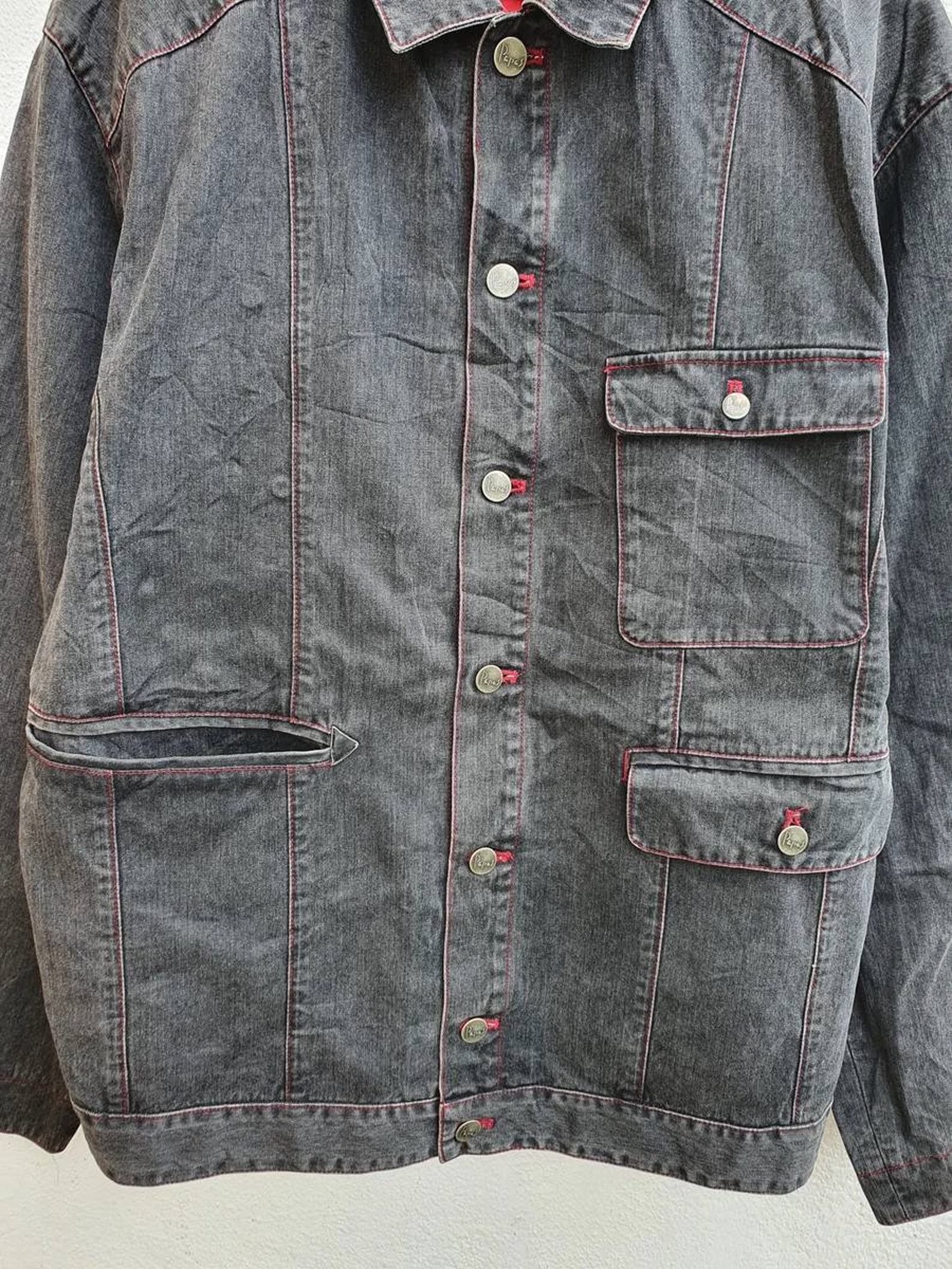 Vintage 90s Papas japonés Denim Jeans Chaqueta bordada | Etsy