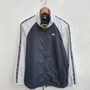 KAPPA Lightweight Windbreaker Vintage 90s Kappa Tape Monogram Sleeve Track Running Raglan Jacket