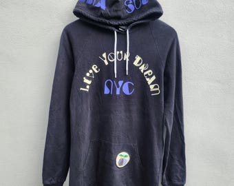 Vtg Anna Sui vive tu sueño suéter sudadera con capucha jersey largo sudadera con capucha para mujer