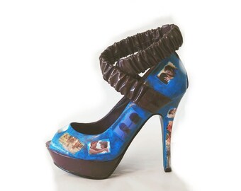 The Notebook High Heels, US Size Allie Noah, McAdams and Gosling,  Blue