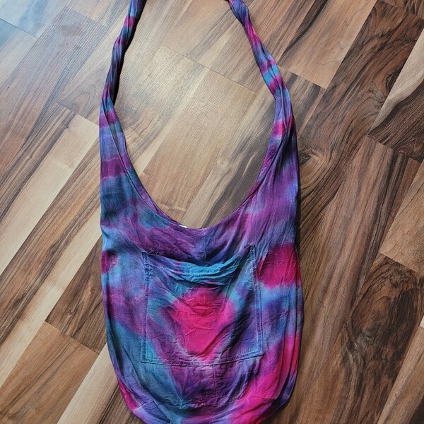 Tye dyed crossbody hobo shoulder bag