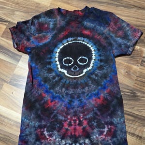 Skull Ice Dyed Tie Dye T-shirt Adult sizes Small - 2Xl