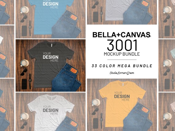 Bella Canvas 3001 Shirt Mockup Bundle Brett Etsy