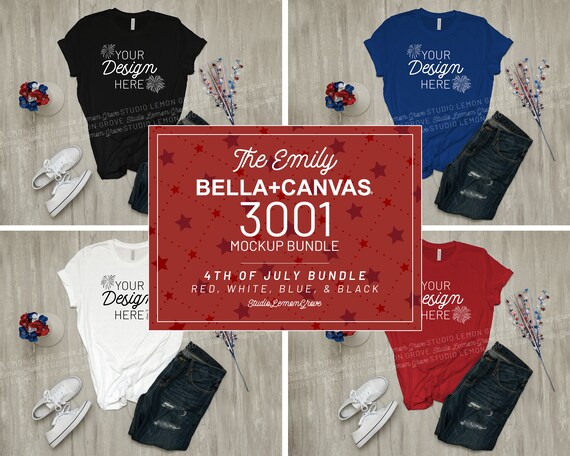Bella Canvas 3001 Shirt Mockup Bundle Emily 4 Etsy