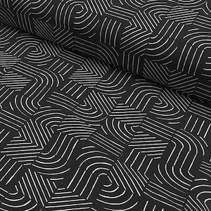 Tessuto di cotone “Quarter” con motivo a strisce in nero – di snoozeboo