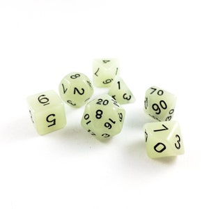 Glow in the Dark Green Dice Set