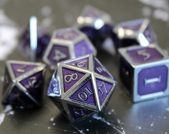 Metal Purple Dice Set for Dungeons and Dragons