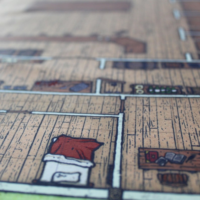 Tavern Cloth Battle Map – 21.5″ × 21.5″ With 1″ Grid – Dnd Village Inn ...