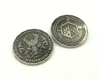 Inspiration Coin Tokens (Silver) for D&D and RPG Gaming