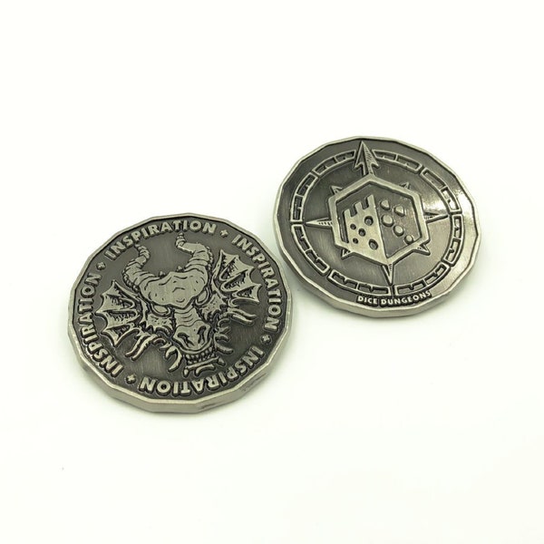Inspiration Coin Tokens (Argent) pour D&D et RPG Gaming