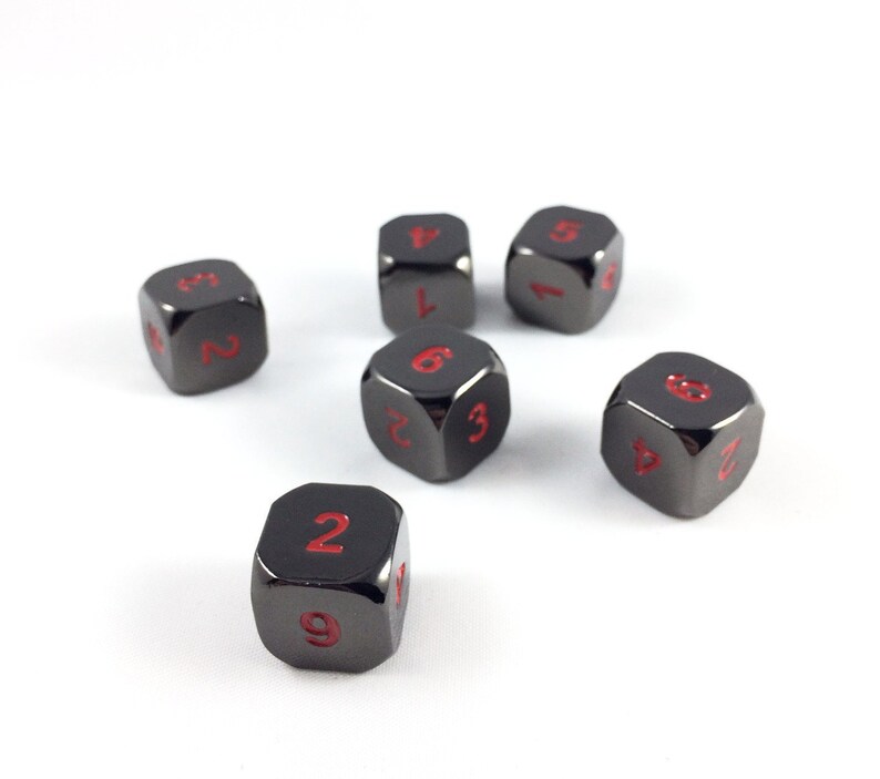 Metal Black Ember D6 Dice Set Solid Metal Dice Set for Dnd Etsy