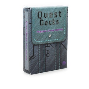 Quest Decks: Tarjetas de distopía de neón/aventura para juegos Cyberpunk, Shadowrun, D&D Modern y RPG