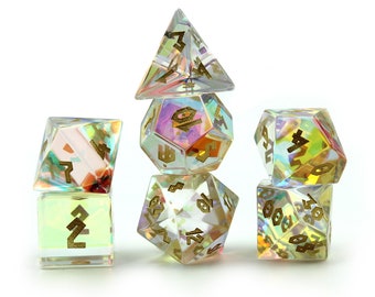 Prismatic Glass Dice Set with Display Box