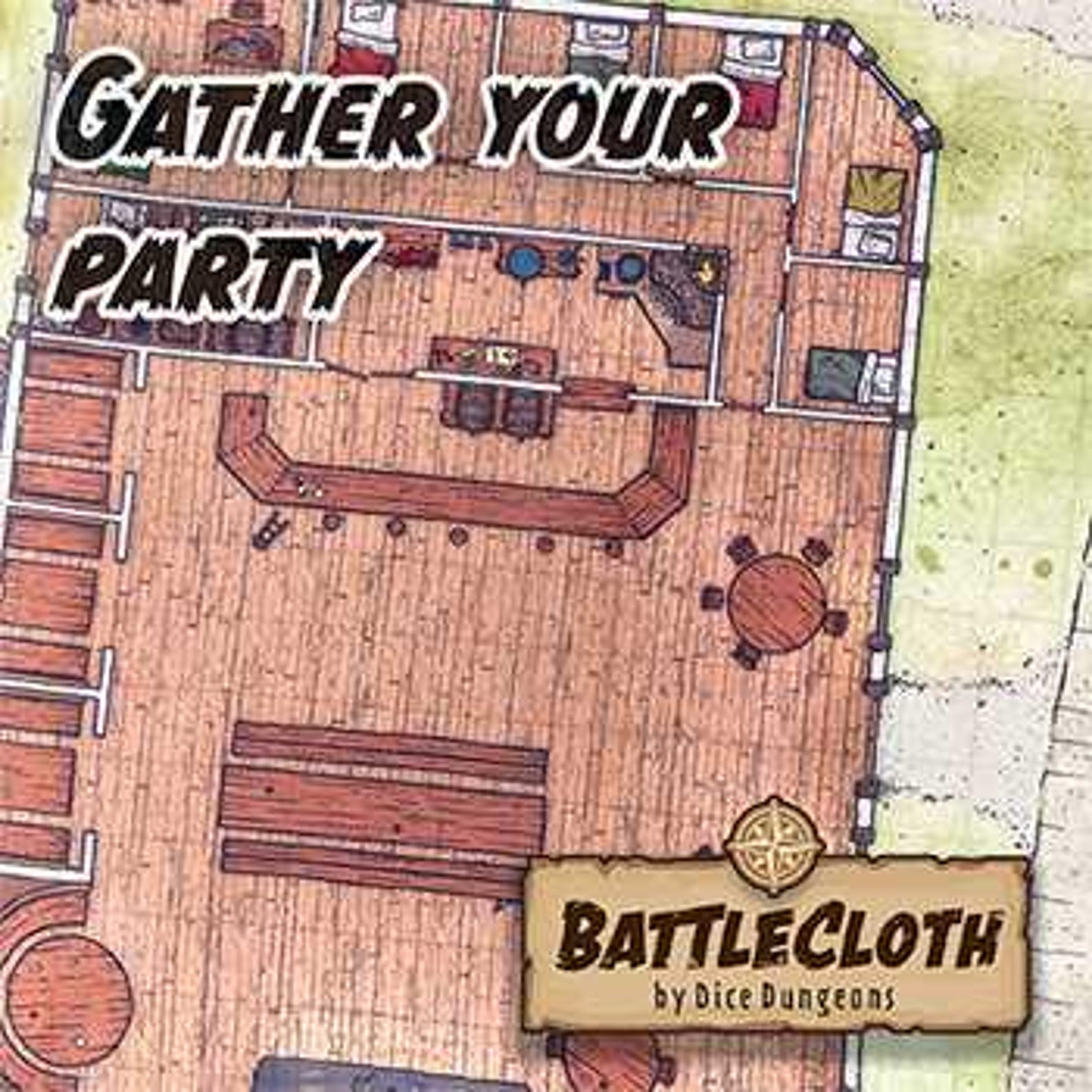 Tavern Cloth Battle Map – 21.5″ × 21.5″ With 1″ Grid – Dnd Village Inn ...