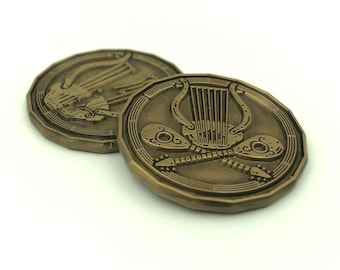 Bard Character Coin Token Pack, Bard Miniature, Bard Mini, Hero Coin, RPG Miniatures, TTRPG Accessories, Character Token, Bardic Inspiration