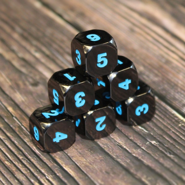 Metal Black Frost d6 Dice Set - Solid Metal Dice Set for DnD | Dungeons & Dragons | Tabletop d20 RPGs