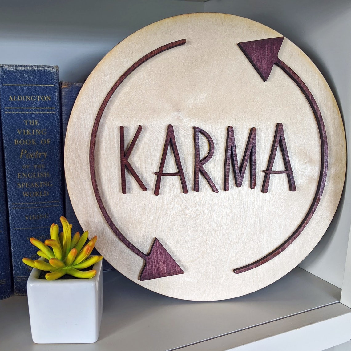 Wooden Karma Wall Sign Karma Home Decor For Home Office Etsy