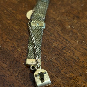 Antique/Victorian Signed HFR Mesh Pocket Watch Fob and Chain 19th Century