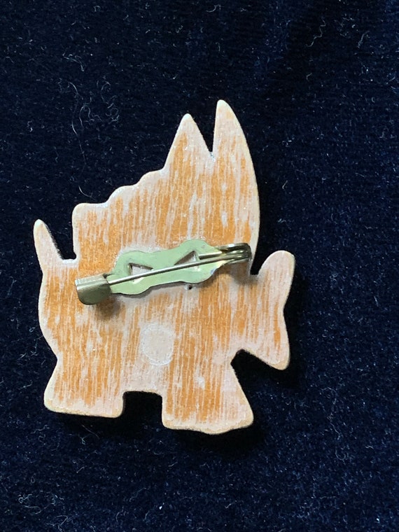 Vintage 1940s Wooden Scottie Dog Brooch - image 3