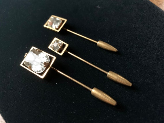 Vintage | 3 Rhinestone Stick Pins 1950s - image 1