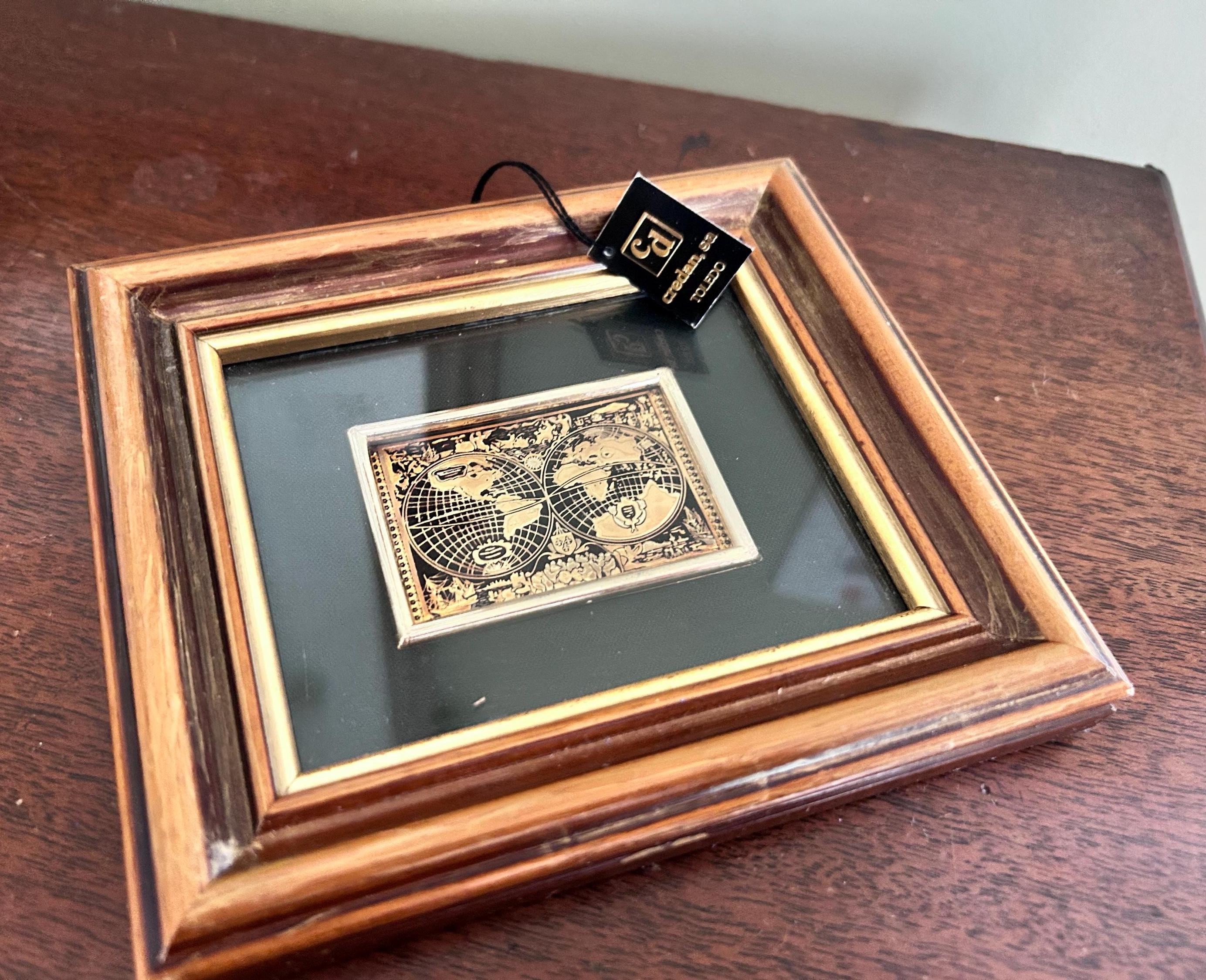 Toledo Damascene 24K Gold Framed World Map Made in Spain Toledo - Etsy