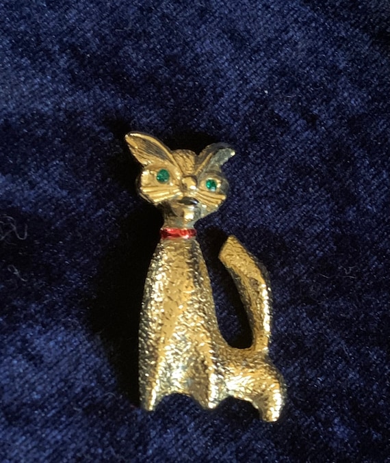 Vintage MEESCO Mid-Century Cat Brooch