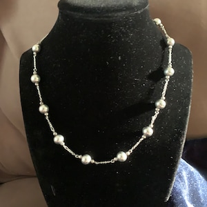 Vintage Sterling Silber Bead und Kette Choker
